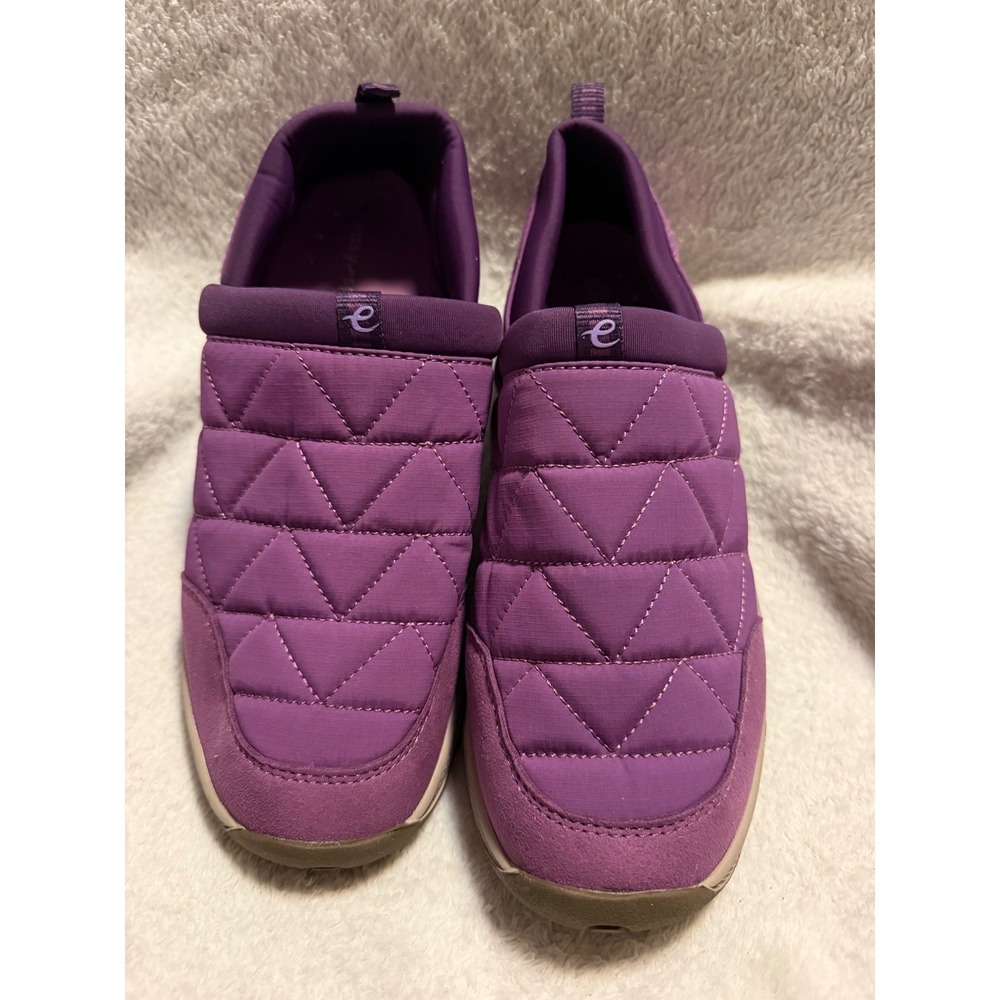 Easy Spirit Quilted Mules Womens 7.5W Purple Good Slip On Comfort Clogs